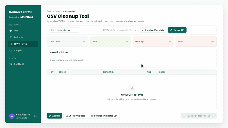 Catching and fixing redirect issues before import, so old URLs keep their traffic and rankings after go-live