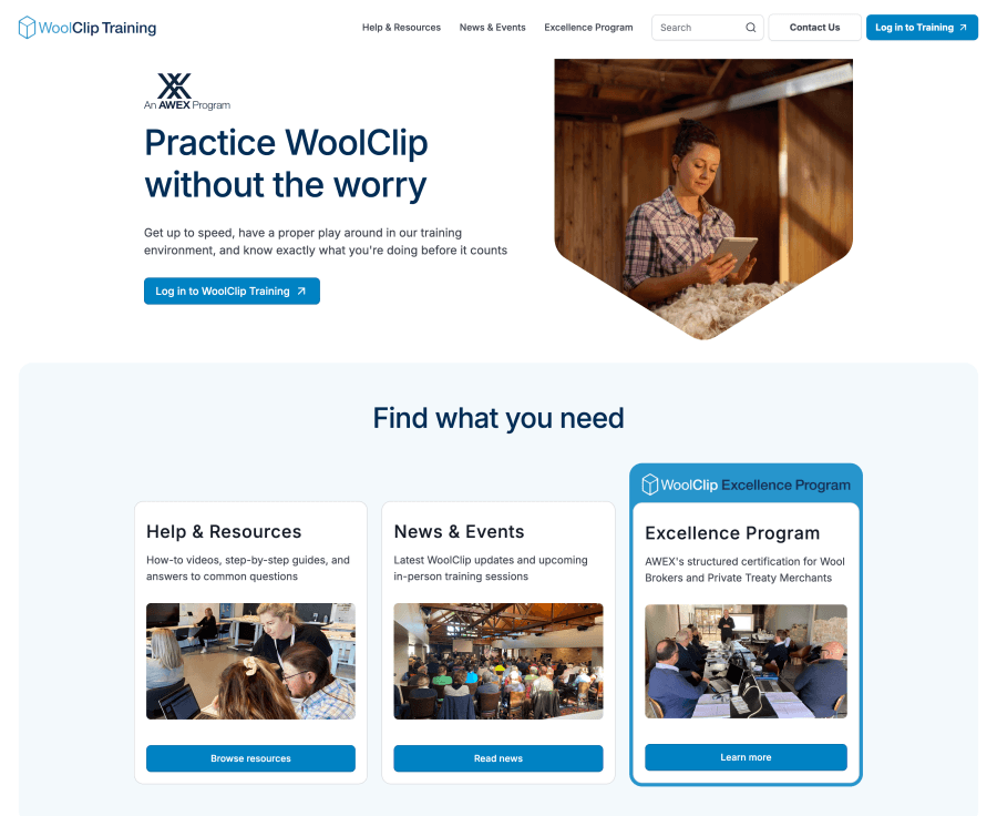 The WoolClip Learn hub — one place for guides, videos, FAQs, news and the Excellence Program.